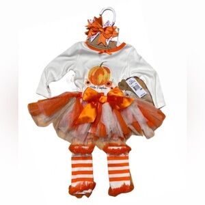 Baby Essentials Hello Pumpkin 4 Piece Outfit NWT